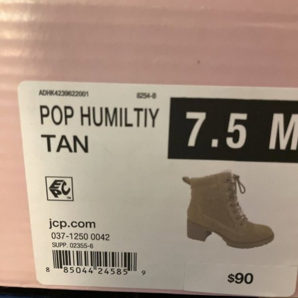 Chunky Heeled Boots Y2K 90s Lug Sole Women 7.5 M Lace Up Shearling Accent Zipper - Picture 5 of 14